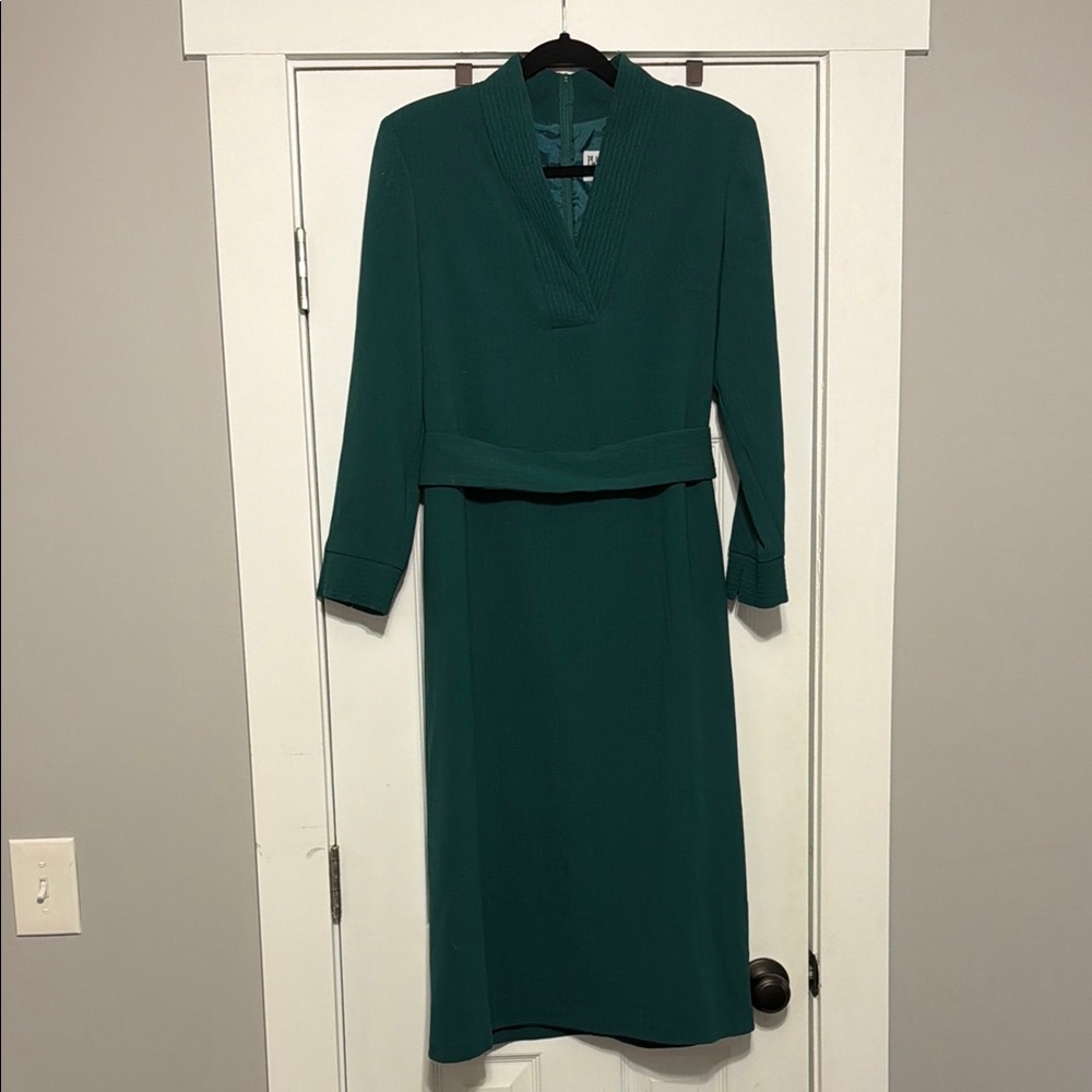 Elegant Teal Long Sleeve Dress